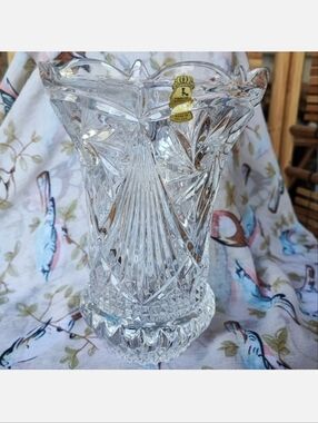 IMPERLUX Made in Poland Extreme Heavy Lead Leaded Crystal Vintage  Vase FLAW